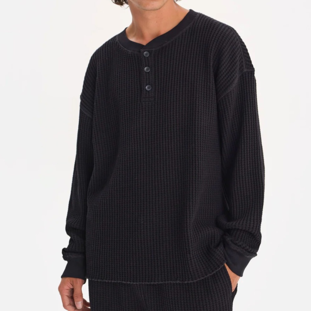 Mate the Label Men's Organic Waffle Henley